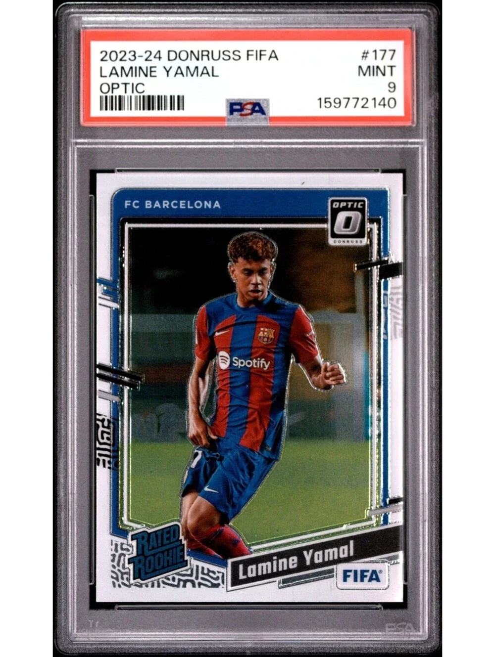 2023-24 Panini Donruss Optic #177 Lamine Yamal  Rated Rookie (RC) PSA 9